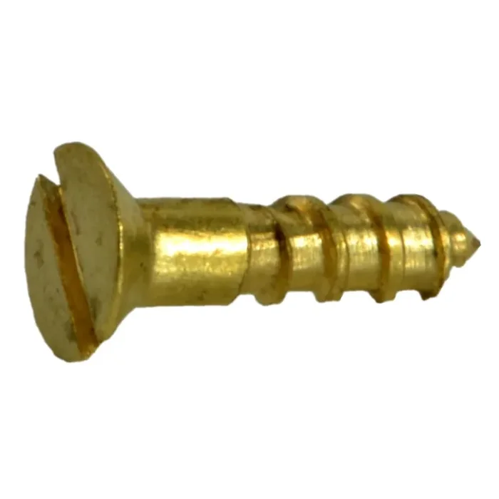 0 x 1/4″ Brass Slotted Flat Head Wood Screws