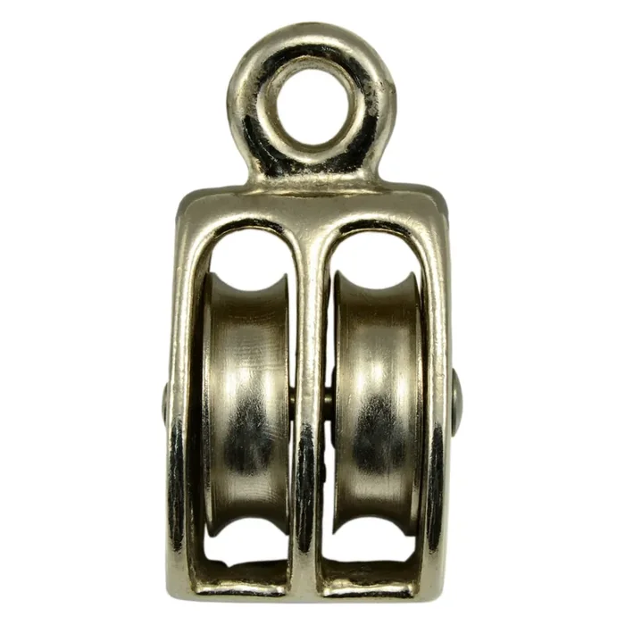 1-1/2″ Nickel Fixed Eye Double Pulley