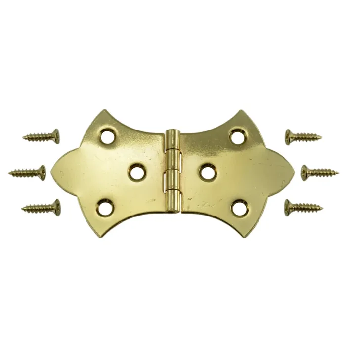1-11/16 x 3-1/16″ Brass Plated Steel Ornamental Hinges