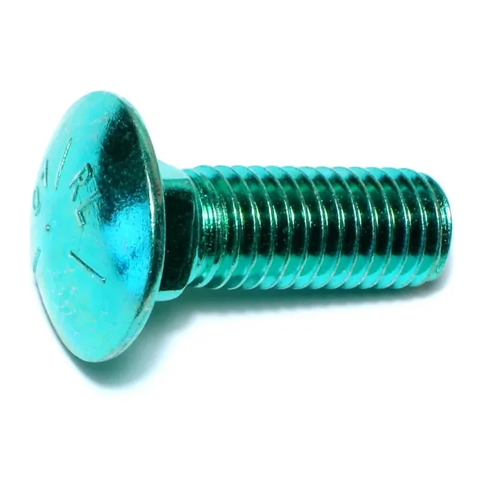 1/2″-13 x 1-1/2″ Green Rinsed Zinc Plated Grade 5 Steel Coarse Thread Carriage Bolts