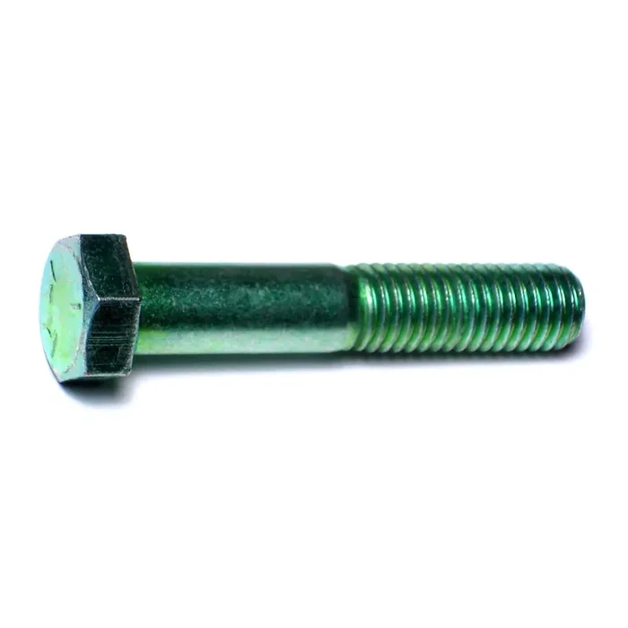 1/2″-13 x 2-3/4″ Green Rinsed Zinc Plated Grade 5 Steel Coarse Thread Hex Cap Screws