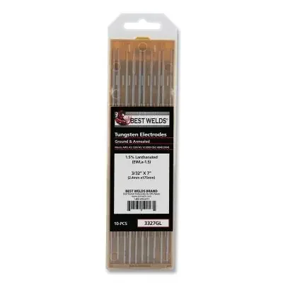 1.5%anthanated Tungsten Electrode, 3/32 in x 7 in, 10 PK