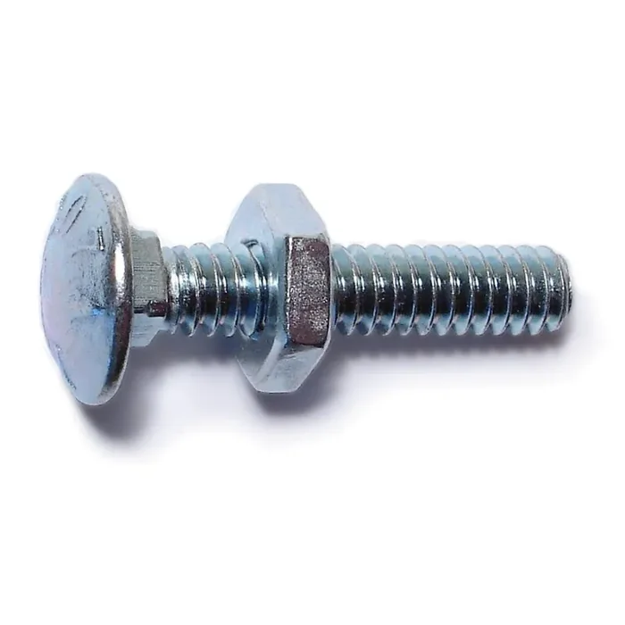 10-24 x 1″ Zinc Plated Steel Coarse Thread Carriage Bolts