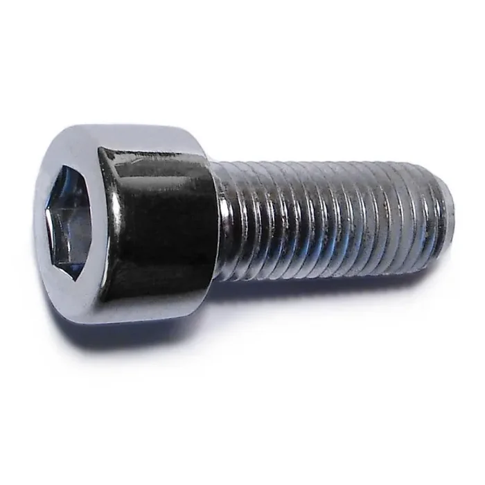 10mm-1.25 x 25mm Chrome Plated Class 12.9 Steel Fine Thread Smooth Head Hex Socket Cap Screws