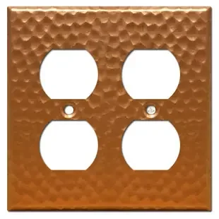 2 Duplex Outlet Receptacle Cover – Hammered Copper