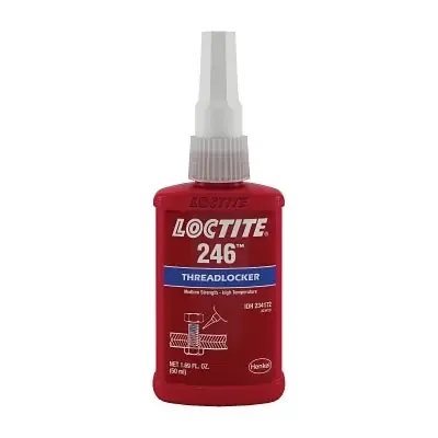 246 Threadlocker, Medium Strength/High Temperature, 10 mL, 1/4 in to 3/4 in Thread, Blue