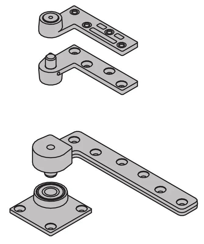 3/4″ Offset Base Plate Pivot Set 600 Pound Satin Chrome Finish by Ives Commercial