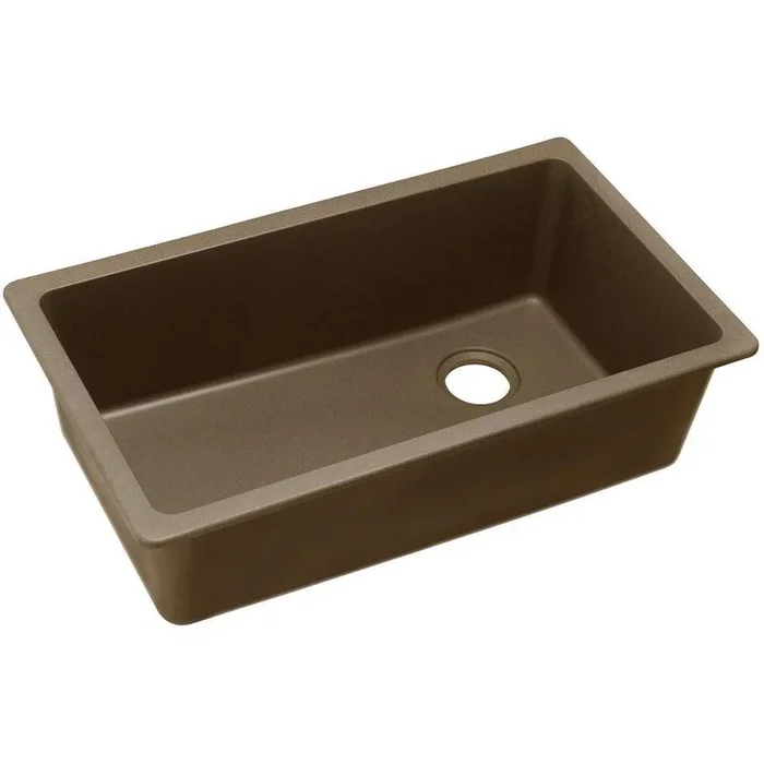 33 in. Undermount Composite Single Bowl Kitchen Sink in Mocha – Elkay