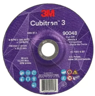 3M CUBITRON 3 T27 GRINDING WHEEL 6 X 1/8 X 7/8 60 GRIT