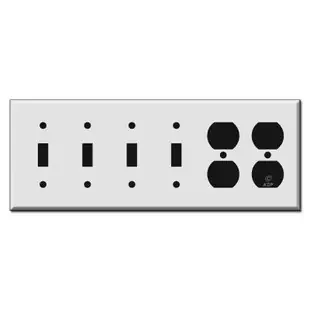 4 Toggle 2 Duplex Outlet Combo Wall Switch Plate Covers