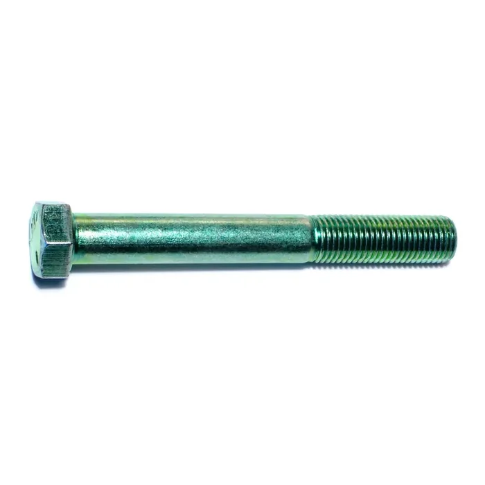 7/16″-20 x 3-1/2″ Green Rinsed Zinc Plated Grade 5 Steel Fine Thread Hex Cap Screws