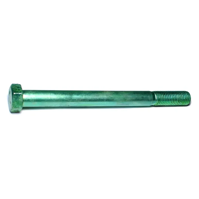 7/8″-9 x 10″ Green Rinsed Zinc Plated Grade 5 Steel Coarse Thread Hex Cap Screws