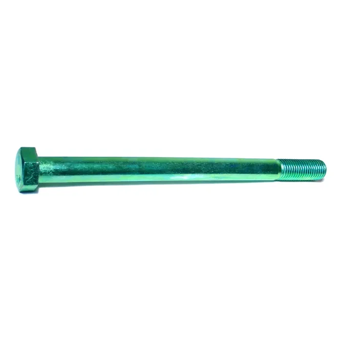 7/8″-9 x 12″ Green Rinsed Zinc Plated Grade 5 Steel Coarse Thread Hex Cap Screws