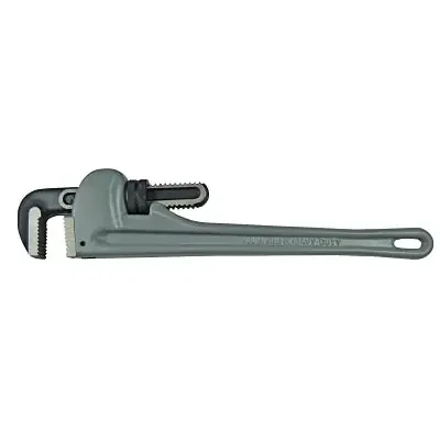 Aluminum Pipe Wrench, 15° Head Angle, Drop Forged Steel Jaw, 24 in