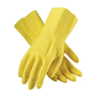 Assurance Unsupported Latex Flock Lined w/Honeycomb Grip – 18 Mil – Yellow – 1/DZ – 48-L187Y