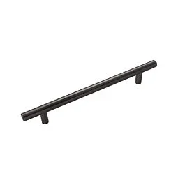 Bar Pull Style 5-1/32 Inch (128mm) Center to Center, Overall Length 7-7/16 Inch Black Brushed Nickel Kitchen Cabinet Pull/Handle
