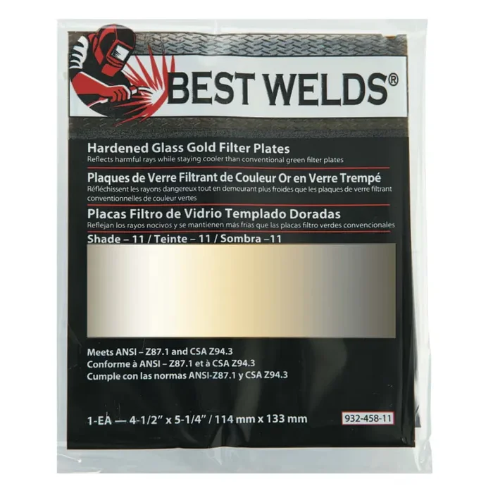 Best Welds Gold Coated Polycarbonate Lense Filter Plate 4-1/2″ x 5-1/4″ Shade 10