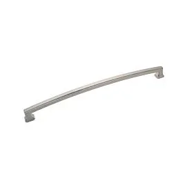 Bridges Style 12 Inch (305mm) Center to Center, Overall Length 12-3/4 Inch Satin Nickel Kitchen Cabinet Pull/Handle