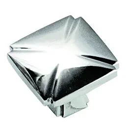 Bridges Style Cabinet Hardware Knob, Chrome 1-3/16 Inch length