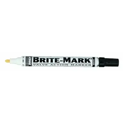 BRITE-MARK Medium Permanent Paint Marker, Valve Action, White