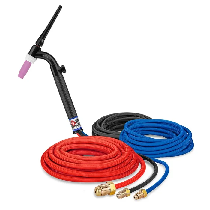 CK Worldwide Trim-Line TL18 Water Cooled Flex Head TIG Torch with Gas Valve