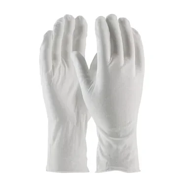 CleanTeam Medium Weight Cotton Lisle Inspection Glove w/Unhemmed Cuff – 12″ – White – 1/DZ – 330-PIP97-520/12