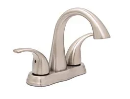 Clover Center Set Lavatory Faucet, Satin Nickel