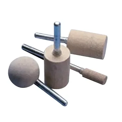 Cotton Fiber Mounted Points, 7/8 in Dia, 2 in Thick, 80 Grit Aluminum Oxide