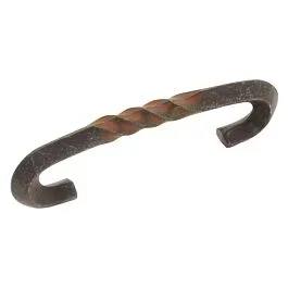 DISCONTINUED Charleston Blacksmith Style 3 Inch (76mm) Center to Center, Overall Length 4-1/2 Inch Rustic Iron Cabinet Pull/Handle