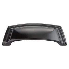 Encore Style 3-3/4 Inch (96mm) Center to Center, Overall Length 4-1/4 Inch Matte Black Kitchen Cabinet Pull/Handle