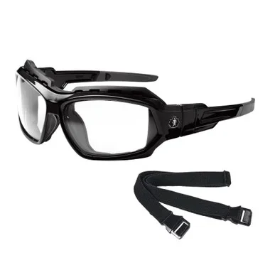Ergodyne Skullerz LOKI Convertible Safety Spoggles with Strap – Black Frame