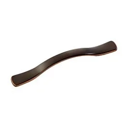 Euro-Contemporary Style 4 Inch (102mm) Center to Center, Overall Length 7 Inch Oil-Rubbed Bronze Highlighted Kitchen Cabinet Pull/Handle