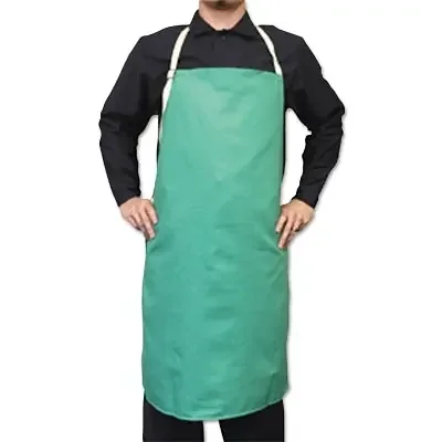 Flame-Retardant Cotton Sateen Bib Apron, 24 in x 36 in, Visual Green