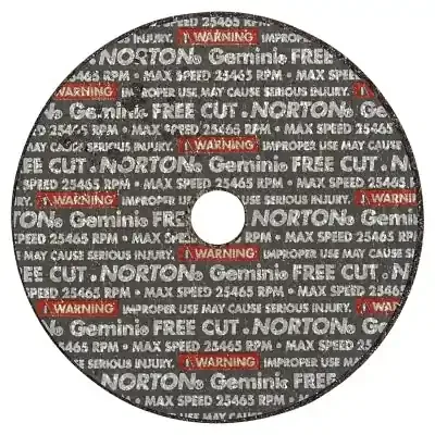 Gemini Type 1 Reinforced Cut-Off Wheel, 3 in dia, 1/8 in Thick, 3/8 in Arbor, 36 Grit, Aluminum Oxide