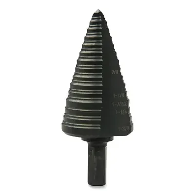 GSB Series Step Bit, 1-1/8 in, 3/16 in to 1/8 in dia Cutting, 5-Step