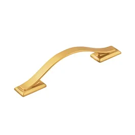 Hickory Hardware Dover Collection 3-3/4″ (96mm) Center to Center Arched Cabinet Pull in Brushed Golden Brass