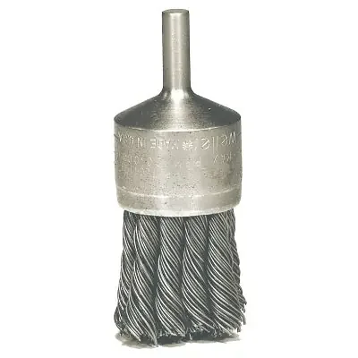 Knot Wire End Brush, Steel Bristles, 1-1/8 in Brush dia x 0.020 in Wire, 22000 RPM, 1 EA/EA