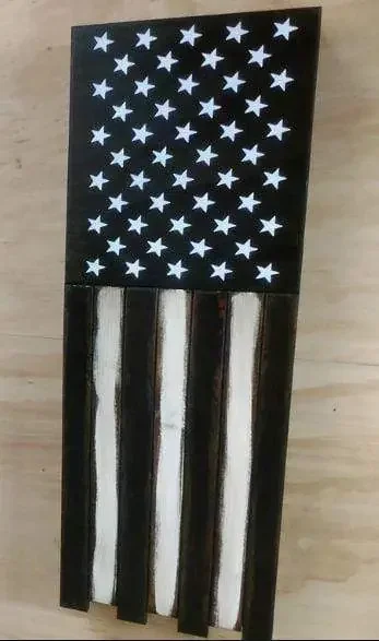Liberty Home Long Slim “Half” American Flag Wooden Gun Storage Case