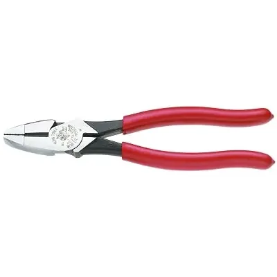 Lineman‘s High-Leverage Pliers, 9.34 in OAL, 0.797 in Cross-Cut Cutting Length, Heavy Plastic-Dipped Handles