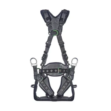MSA V-FIT Tower Harness w/Back, Front & Side D-Rings – Tongue Buckle Leg and Belt Straps – Shoulder & Leg Padding – Super Extra Large – 10218045