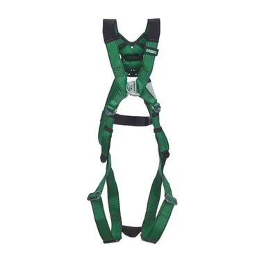 MSA V-FORM Harness w/Back & Front D-Rings – Qwik-Fit Leg Straps Quick Connect Chest Buckle – Super Extra Large – 10206080