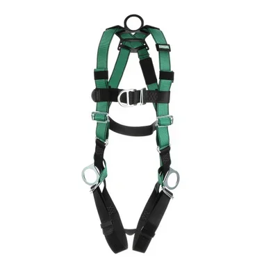 MSA V-FORM Harness w/Back, Front & Side D-Rings – Qwik-Fit Leg Straps – Standard – 10197436