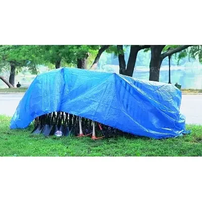 Multiple Use Tarp, 6 ft W x 8 ft L, Polyethylene, Blue