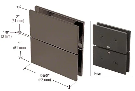 Oil Rubbed Bronze Cardiff Series Glass-to-Glass Mount Hinge by C.R. Laurence