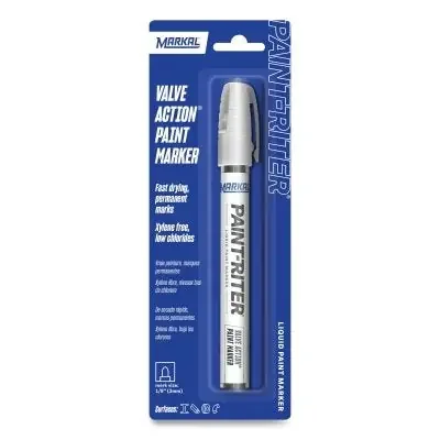 PAINT-RITER VALVE ACTION Paint Marker, White, 1/8 in Tip, Bullet