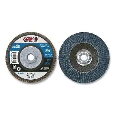 Prem Z3 Reg T27 Flap Disc, 4-1/2 in dia, 60 Grit, 7/8 Arbor, 13300 rpm