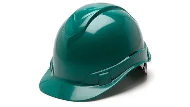 Pyramex Ridgeline Cap Style Hard Hat Hi-Viz Green 6 Pt Ratchet Suspension