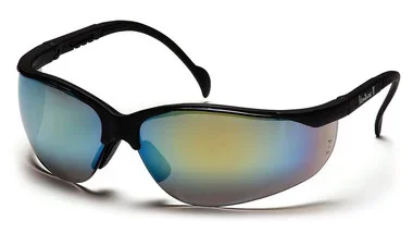 Pyramex Venture II Black Frame/Gold Mirror Lens Safety Eyewear