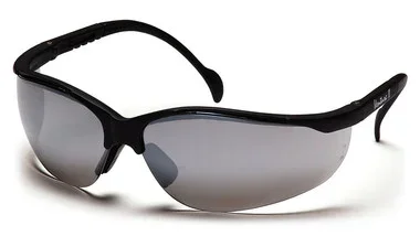 Pyramex Venture II Black Frame/Silver Mirror Lens Safety Eyewear