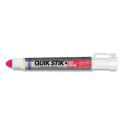 Quik Stik+ Oily Surface Mini Solid Paint Marker, 5/16 in dia Medium Bullet, Red